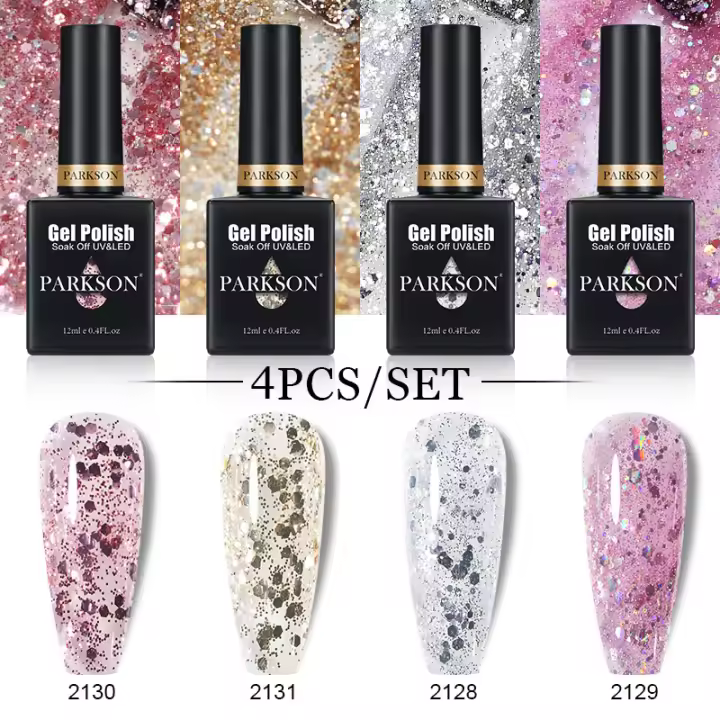 Parkson-esmalte de Gel UV para uñas, barniz transparente de larga duración, 12ml, 4 unidades por Set - 1