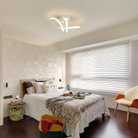 Goeco Lámpara de Techo LED 20W Plafón Moderno Curva 2500LM 3000K Luz Blanca Caliente para Sala de Estar Dormitorio Hogar 220V Eficiencia de Energía Iluminación Decorativa Montaje Semi-sueyo - details 5