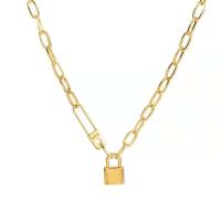 Colgante de Cerradura de Amor de Acero Inoxidable Cadena Gruesa con Estilo Punk Retro para Mujeres - details 0