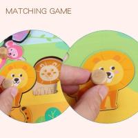 Rompecabezas de Madera infantil para Niños, Rompecabezas de animales con Mango, Juegos Educativos Montessori para bebés, 2 Años - details 3