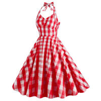 Vestido de fiesta para mujer, con cinturón de cuello colgante rosa, vintage - details 9