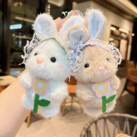 LLavero de peluche de conejo de orejas largas de celebridades de Internet, muñeco de conejito lindo - details 2
