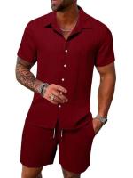 Traje informal a rayas para hombre, conjunto de dos piezas de alta calidad, talla estadounidense, Color sólido, moda de verano - details 2