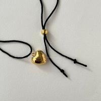 Collar Colgante Corazón de Plata, Negro de una sola cadena, Collares de Mujer, Collares de Cuello y Punto, Joyería y Bisutería - details 13