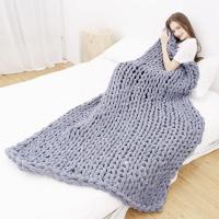 Chunky Knit Blanket Throw, Cream Yarn Chunky Blanket, Large Chunky Knit Throw Blanket for Couch, Chunky Throw Blanket for Bed - details 4