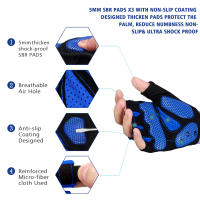 Guantes de bicicleta con almohadilla de Gel para hombre y mujer, manoplas transpirables antideslizantes para ciclismo de carretera, 5MM, 1 par - details 5