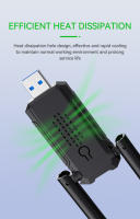 BLUEKAKA Adaptador de tarjeta de red USB 3,0 WIFI de doble banda 2,4G 5Ghz USB inalámbrico adaptador WiFi de 1200Mbps con antena para ordenador portátil de escritorio - details 8