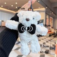 Nuevo Conjunto bonito de pareja, llavero de muñeco de peluche de conejo de orejas caídas y oso Sherry - details 1