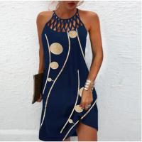 Vestido casual sin mangas con cinturón de malla y estampado étnico de nueva temporada primavera-verano 2025 para mujer - details 5
