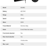 Joyor S5 Plegable Electric Scooter 20KM/H, 500W, 48V 13Ah, Tablero de Skate para Adultos - details 1