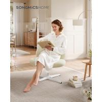 Base en Cruz, Asiento Ancho y Cómodo, Altura Ajustable, Silla Giratoria, Tela de Lino de Algodón - details 4