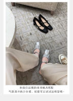 Medias zapatillas francesas sandalias de mujer zapatos Mary Jane de un pedal zapatos Muller de tacón grueso para mujer - details 22