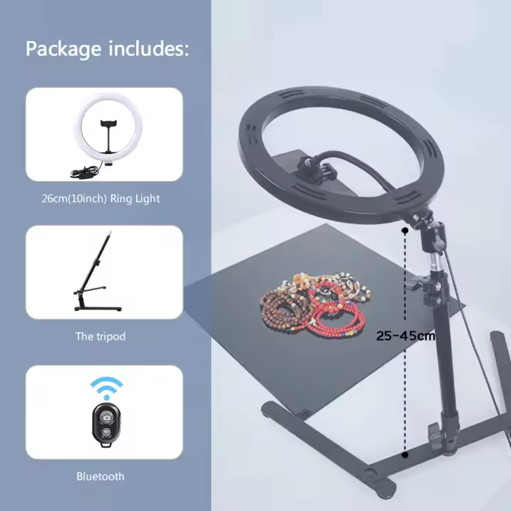 Luz de Fotografía para Teléfono Luz de Anillo LED para Selfies Soporte de Tripod - 1