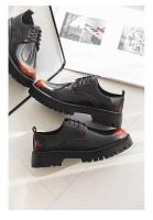 2025 Zapatos de cuero para hombres Estilo casual de negocios Encaje grueso brillante Sellado Parte inferior plana Características Borde cruzado - details 15