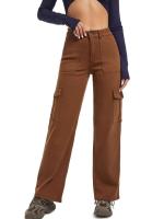 Pantalones vaqueros de pierna recta de cintura alta para mujer, pantalones vaqueros de estilo coreano para adolescentes - details 4