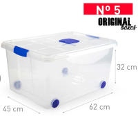 Caja de Almacenaje con todos tamaños plástico de alta calidad, reutilizable y reciclable resistente con tapa ,cierres y ruedas 5/12/16/25/30/31/35/36/46/55/56/57/61litros marca PlacticForte - details 11