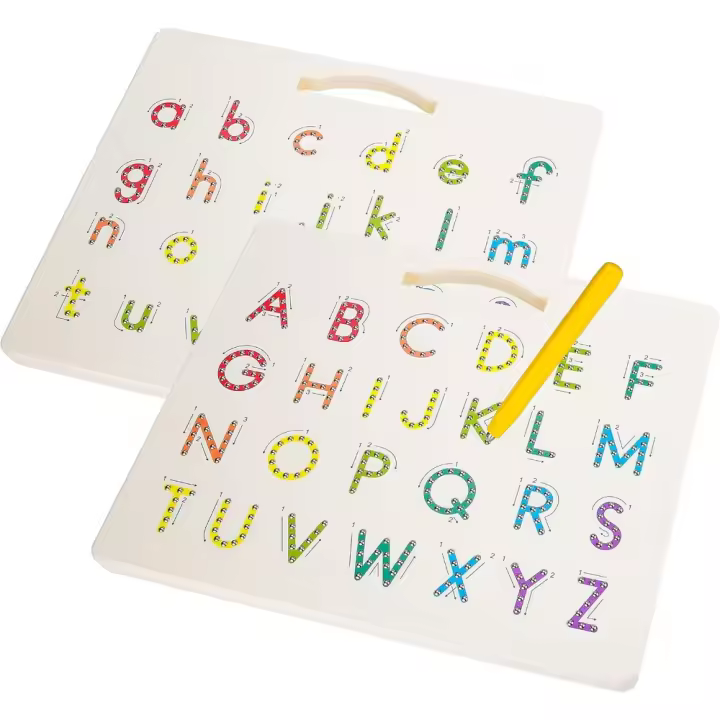 Tablero Magnético de Alfabeto Reversible, Mayúscula/Minúscula, Juguete Educativo para Niños - 1