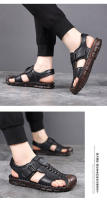 Sandalias de Hombre de Prima Piel de Vaca Suela Antideslizante, Suave, Perforación, Estilo de Verano para Zapatos de Playa - details 13