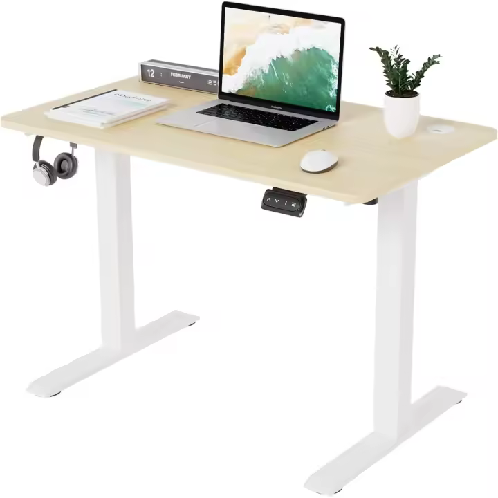 Mesa elevable, orificio pasante, escritorio de altura ajustable 71-119 cm negro - 1