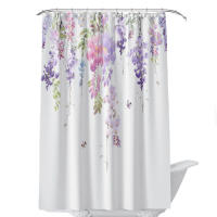 Cortina de ducha sin perforaciones, colores vivos, flor silvestre X 180cm, decoración de Athroom, flor colorida, uso multiusos - details 7