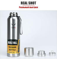 Large-capacity Thermos Cup 304 Stainless Steel Outdoor Portable Mountaineering Sports Water Bottle with Rope500/1500ml - details 25
