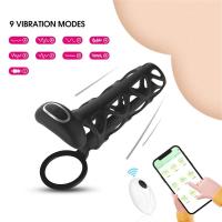 Vibrador de Anillo para Hombres de Silicona Control APP Juguete para Retraso de Ejaculación - details 3