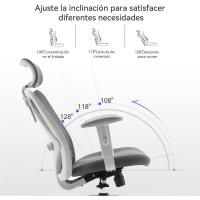 Silla de escritorio para computadora con reposacabezas ajustable y soporte lumbar, respaldo alto, silla ejecutiva giratoria para oficina en casa (azul claro) - details 53