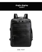 Mochilas de negocios impermeables para hombre, bolso para portátil de cuero PU, gran capacidad, carga USB, bolsa de viaje a la moda - details 13