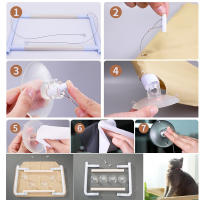 Hamacas para Gatos Percha de Ventana Cama de Gato Montada en la Ventana Ahorradora de Espacio con Ventosas para Mascotas - details 6