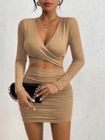 Elegante Vestido de Cintura Ajustada con Tirante de Espalda para Mujer en Otoño-Invierno - details 4