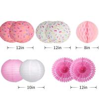 Candy Donut decoración de feliz cumpleaños colgante fiesta linterna papel wer bola combinación Accesorios - details 5