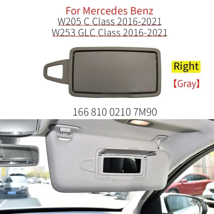 Parasol delantero interior del coche, cubierta del espejo de maquillaje Mercedes Benz W205 W253, Clase C GLC 2015-2021 C200 C300 - 1
