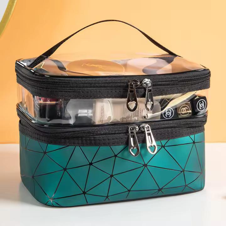 Bolsa de Maquillaje Portátil Impermeable de Gran Capacidad Organizador de Baño para Mujeres con Cierre de Cremallera Ideal para Viajes - 1