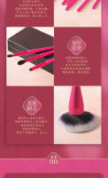 Paquete de 10 brochas de maquillaje de fibra biónica para el cabello, juego completo de brochas de labios para base de maquillaje, rubor en polvo suelto, herramientas de belleza - details 2