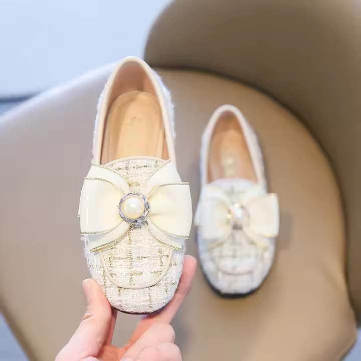 Nueva cabeza redonda suela suave zapatos de cuero para niña pequeña zapatos individuales de cuero de superficie suave para niños - 1