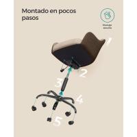 Giratoria, Altura Ajustable, Carga de 110 kg, Marco de Acero, Tela de Algodón-Lino Transpirable, para Estudio, - details 2