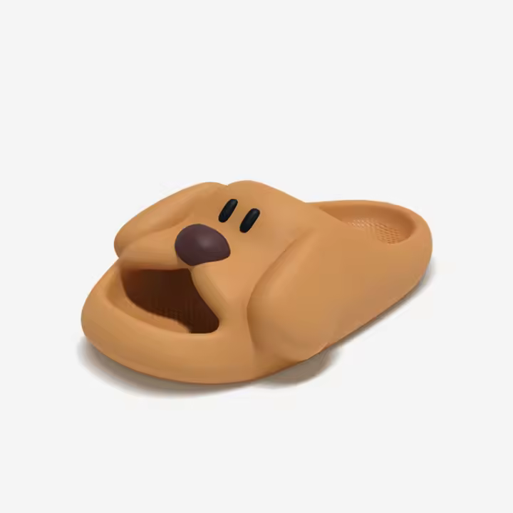Lindo feliz cachorro zapatillas de las mujeres de verano casa interior pareja baño fresco zapatillas de los hombres pueden usar afuera - 1