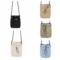 Bolso para teléfono con cordón de estilo coreano, bolso de mano de gran capacidad, bolso de nailon suave ligero, bolso de hombro con diseño de nicho de Color sólido - details 0