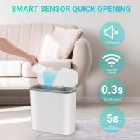 Basurero Automático De Baño Con Tapa Sensación De Movimiento Impermeable Delgado Para Cocina Y Dormitorio Pequeño - details 16