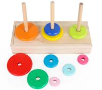 Rompecabezas de madera clásico para niños, torre de apilamiento, juguetes educativos templarios, juguetes - details 3