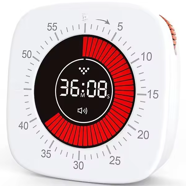 Temporizador Visual para niños, temporizador digital con cuenta regresiva de 60 minutos, temporizador silencioso para escritorio - 1