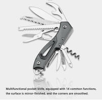 Cuchillo de Camping Portátil Plegable Multifuncional Helvético para Exteriores Herramienta de Combinação Para Frutas Cuchillo de Ejército - details 1