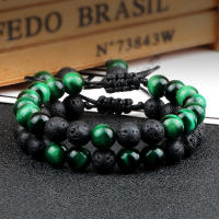 Pulsera de Piedra de Malaquita Verde Natural Encanto de Abalorios de Lava para Hombres y Mujeres - details 15
