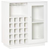 para 20 Botellas Armario Auxiliar con 1 Puerta de Cristal Estantes y Soporte de Copas de Vino - details 0