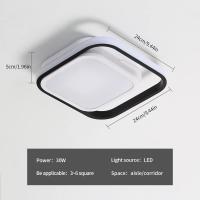 Goeco-Lámpara LED de Techo Cuadrada, Plafón de Estilo Nórdico moderno, Luz Blanca Caliente, 30W, 3000K - details 2