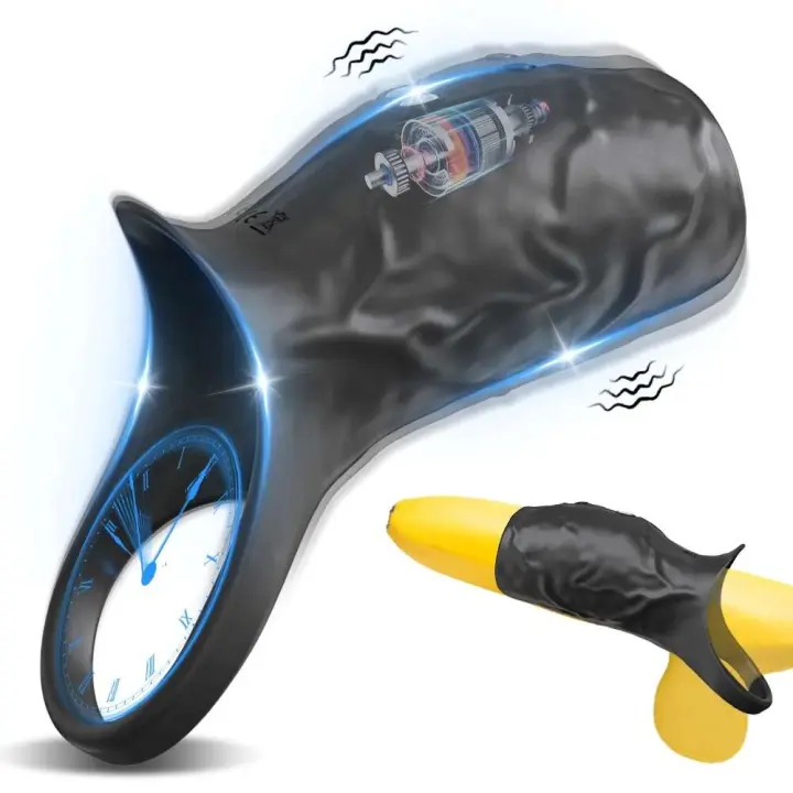 Empaque privado SEX Anillo vibrador de manga Vibrador Extensor de pene Testículos Estimulación del punto G Juguetes sexuales para hombres - 1