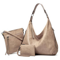 Bolso de hombro de piel sintética para mujer, conjunto de tres piezas, suave - details 54