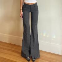 Primavera otoño nueva cintura acampanada desgastada para mujeres, pantalones de vestir de moda coreana - details 5