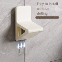 Reposapiés de ducha antideslizante, Pedal de pie para baño montado en la pared sin perforaciones, ayuda para el paso de pierna, Pedestal de reposapiés de inodoro retráctil - details 1