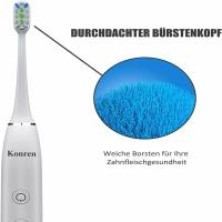 Konren cepillo de dientes eléctrico KR-W7 sónico, temporizador de 4 cabezales, 5 modos y 3 niveles de vibración, viene con bolsa de viaje, blanco - details 9
